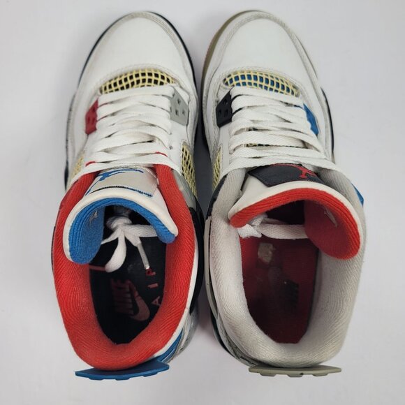 Air Jordan 4 Retro SE GS "What The Youth" White Sneakers 408452-146 US Size 4Y - Picture 5 of 8